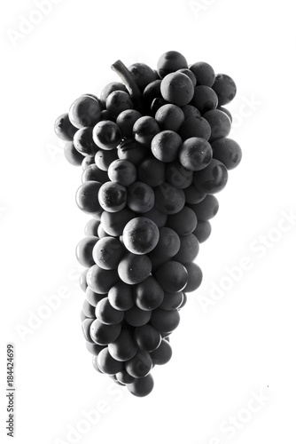bunch of ripe darck grape isolated on white background
