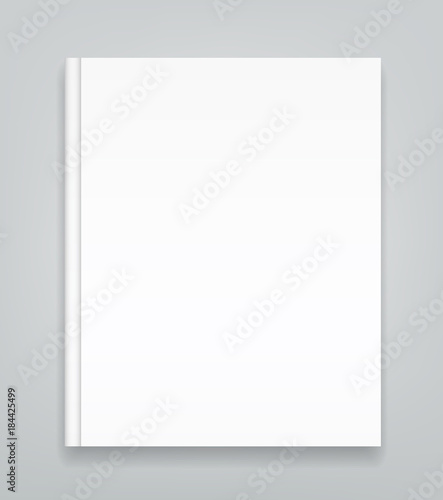 Hard cover blank realistic book, closed organizer or photobook mockup.