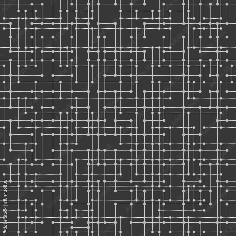 Messy connected dots seamless background.