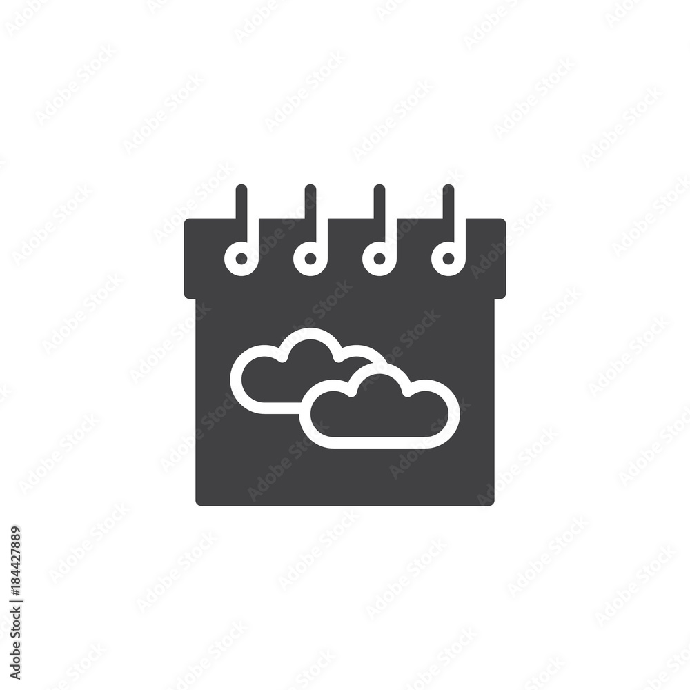 Calendar with clouds line icon, outline vector sign, linear style pictogram isolated on white. Symbol, logo illustration. Editable stroke Calendar with clouds line icon, outline vector sign, linear style pictogram isolated on white. Symbol, logo illustration. Editable stroke