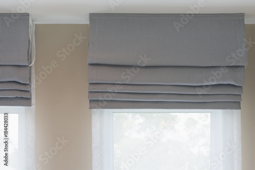 closed up of beautiful  grey curtain