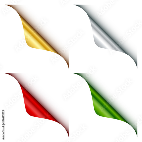 Set Of 4 Web Corners Metallic Rounded Christmas