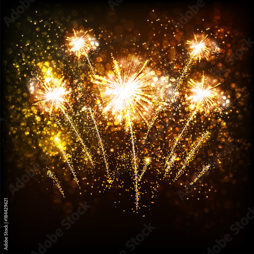 Happy New Year background with golden light easy all editableHappy New Year background with golden light easy all editable