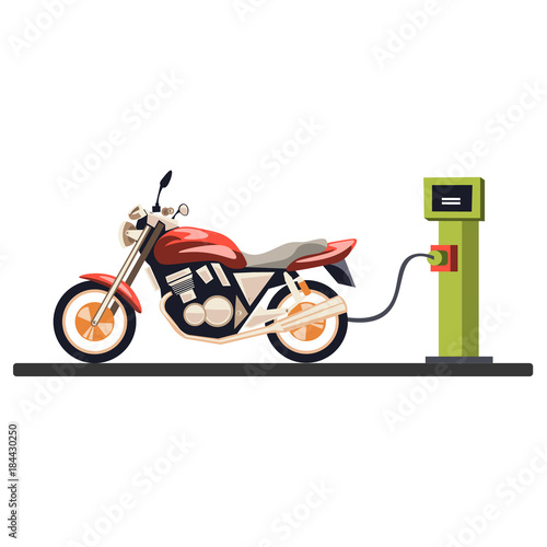 Motorcycle at the gas station