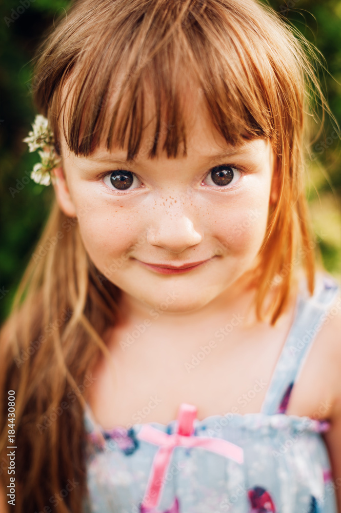 Close up portrait of adorable 4 year old kid girl Close up portrait of adorable 4 year old kid girl