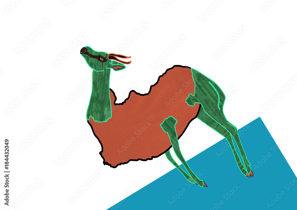Springboks Animal Map South African Springbok - animal with map Stock Illustration | Adobe Stock
