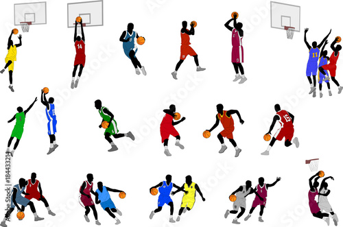 basketball players illustration - vector