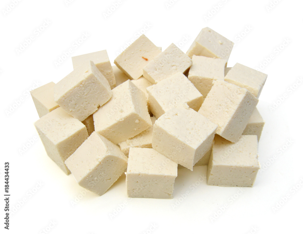 Coseup tofu isolated on white background Coseup tofu isolated on white background