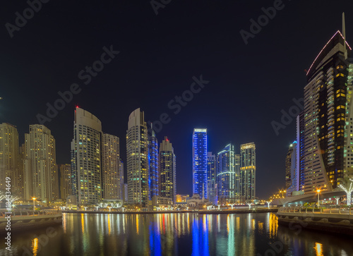 Modern buildings in Dubai, skyscrapers architecture desert locations UAE.