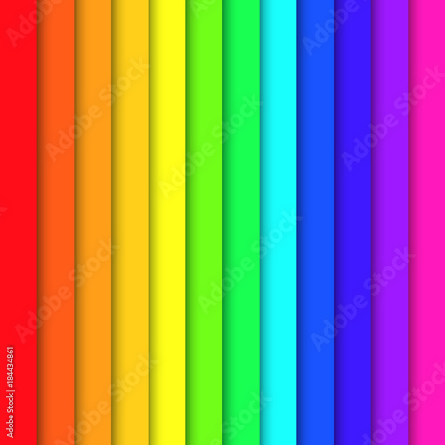 Overlapping colorful paper sheets in colors of rainbow spectrum. With shadow effect. Happy abstract vector background wallpaper.