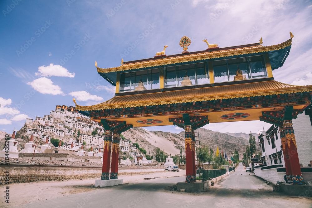 Fototapeta premium Friendship Gate and cityscape in Leh, Indian Himalayas