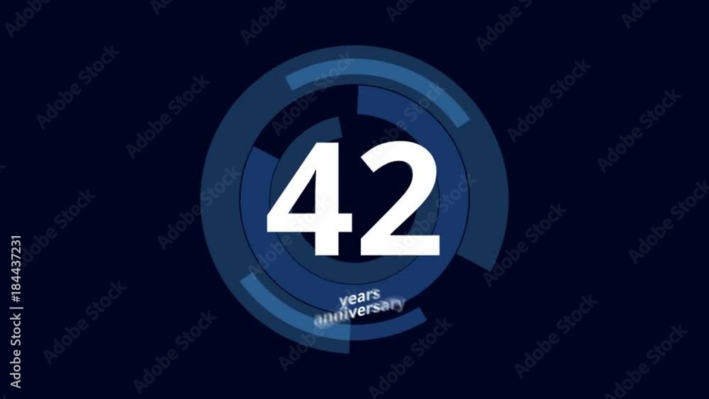 42 Year anniversary Digital Tech Circle Blue Background 42 Year anniversary Digital Tech Circle Blue Background