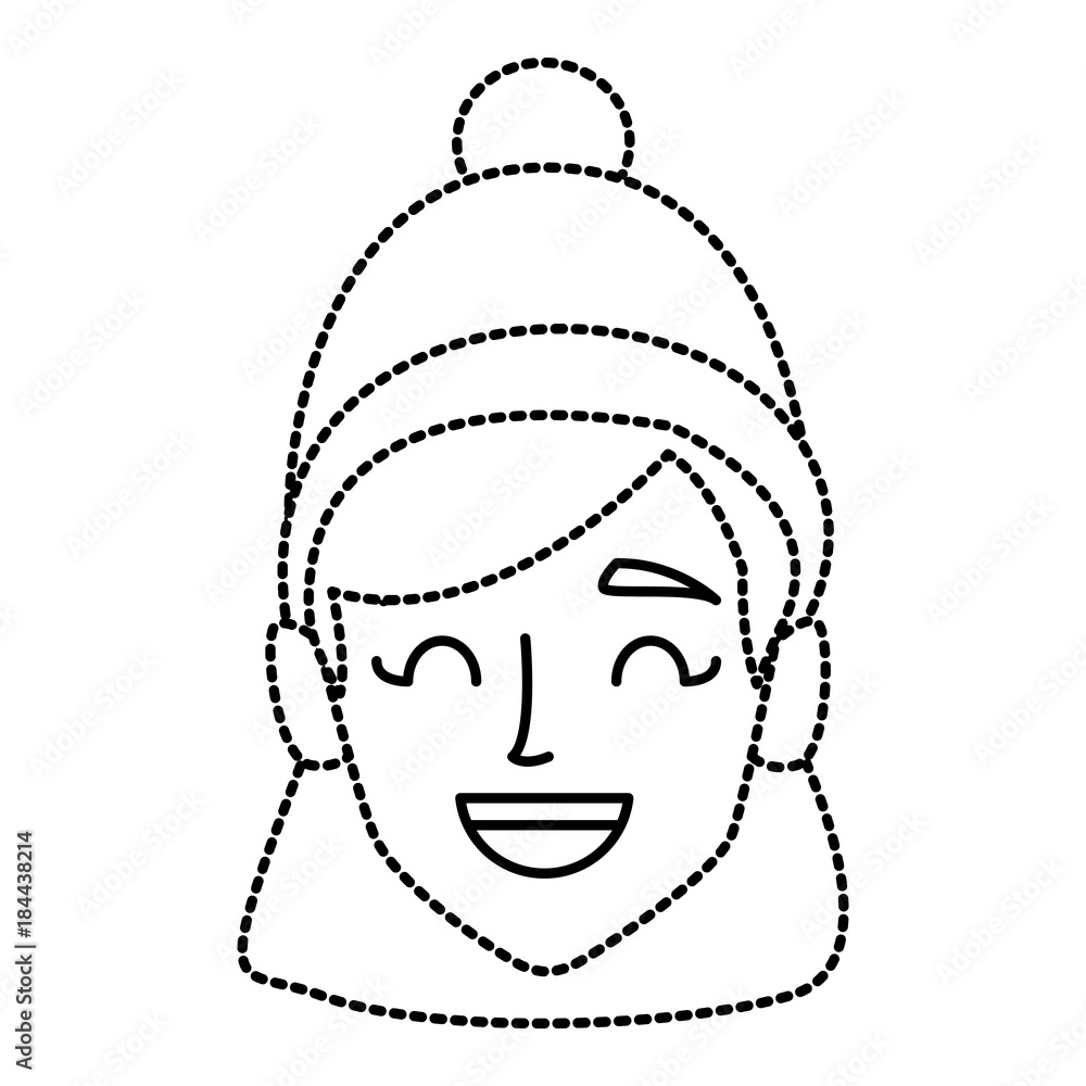 Young woman with winter hat cartoon Young woman with winter hat cartoon