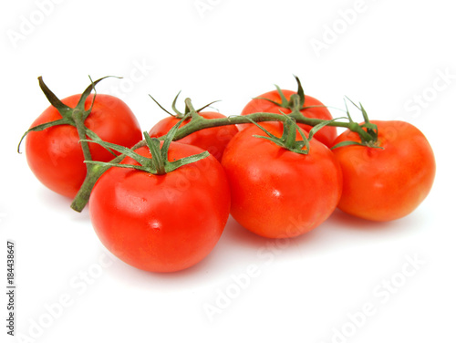 ripe tomatoes isolated on white background