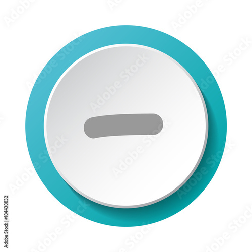 Substraction sign - minus. 3d button. Vector.