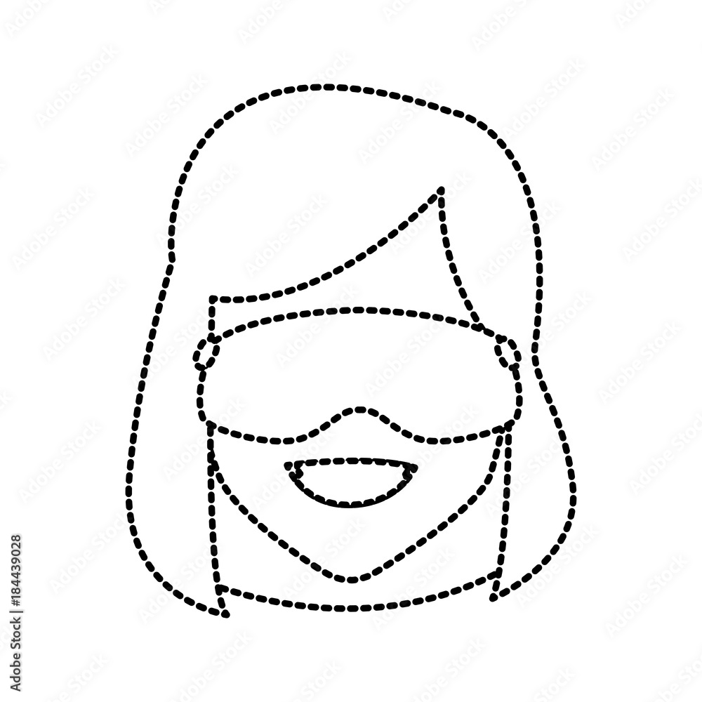 Woman with winrer gooogles face Woman with winrer gooogles face