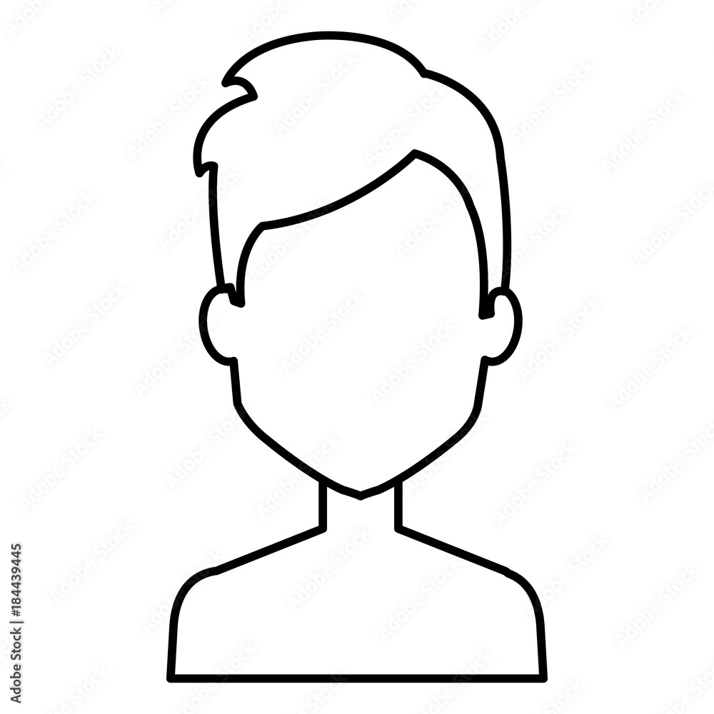 young man shirtless avatar character vector illustration design