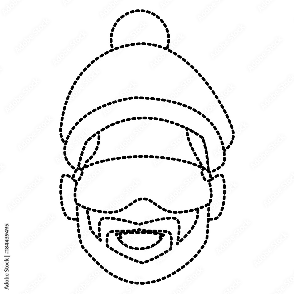 Man with winter googles face Man with winter googles face