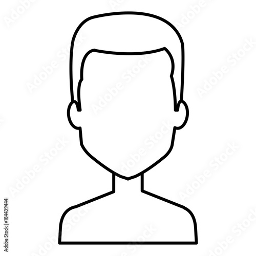 young man shirtless avatar character vector illustration design