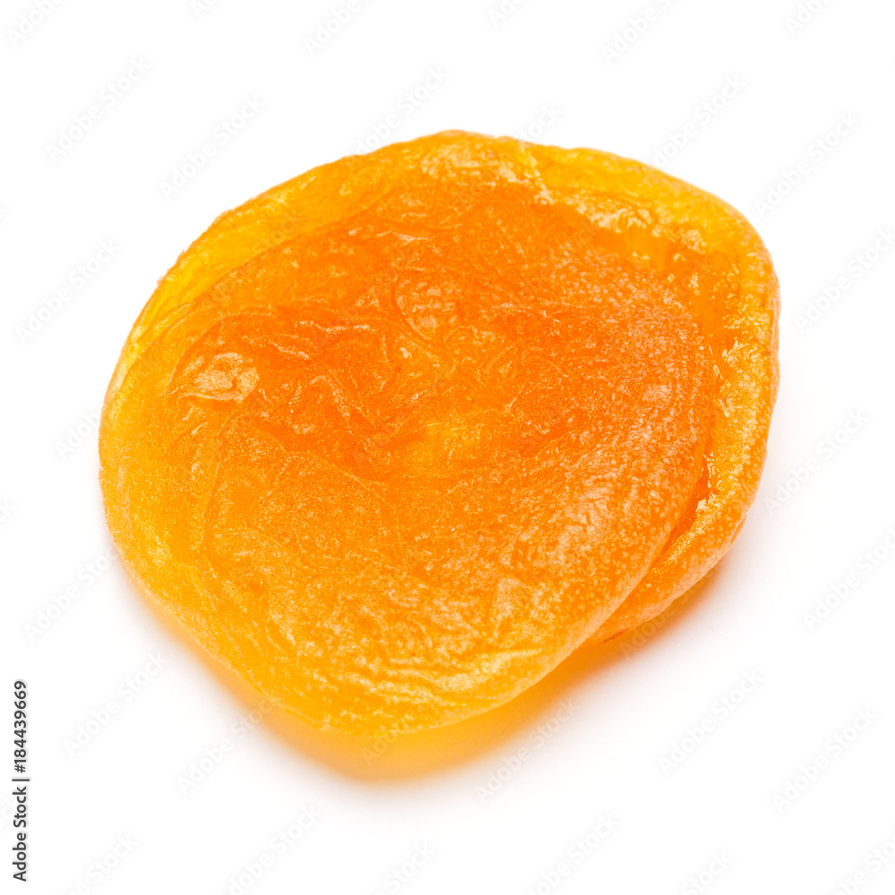 Dried apricot close-up isolated on a white background. clipping path Dried apricot close-up isolated on a white background. clipping path