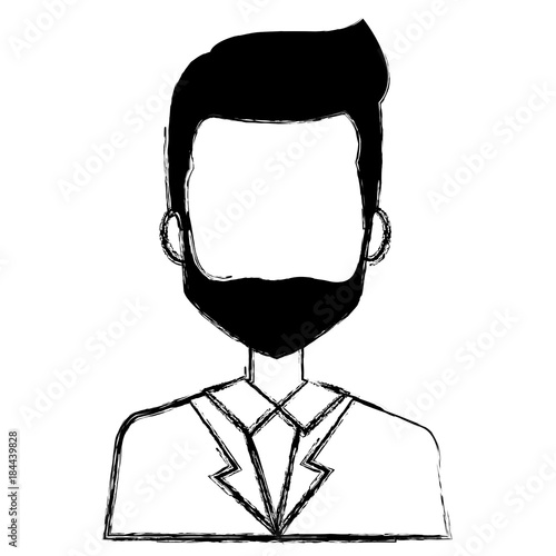 young man model avatar character vector illustration design