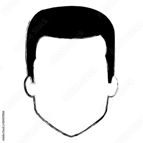 young man head avatar character vector illustration design