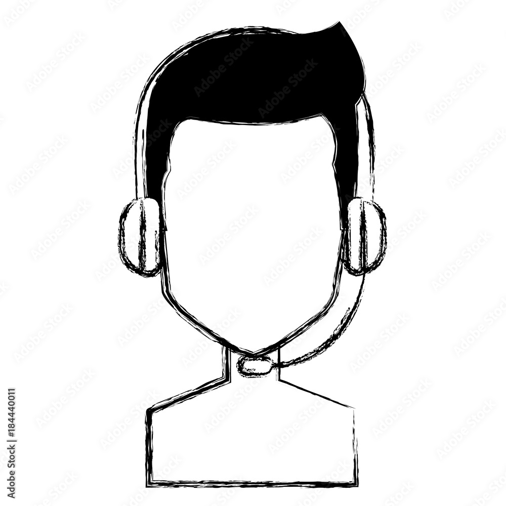 call center agent shirtless avatar character vector illustration design call center agent shirtless avatar character vector illustration design