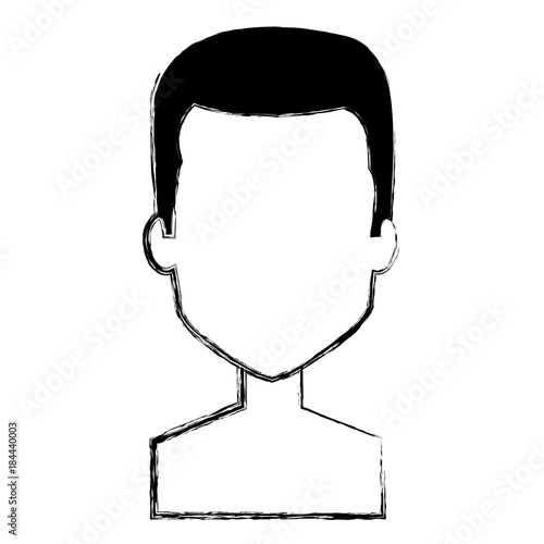young man shirtless avatar character vector illustration design