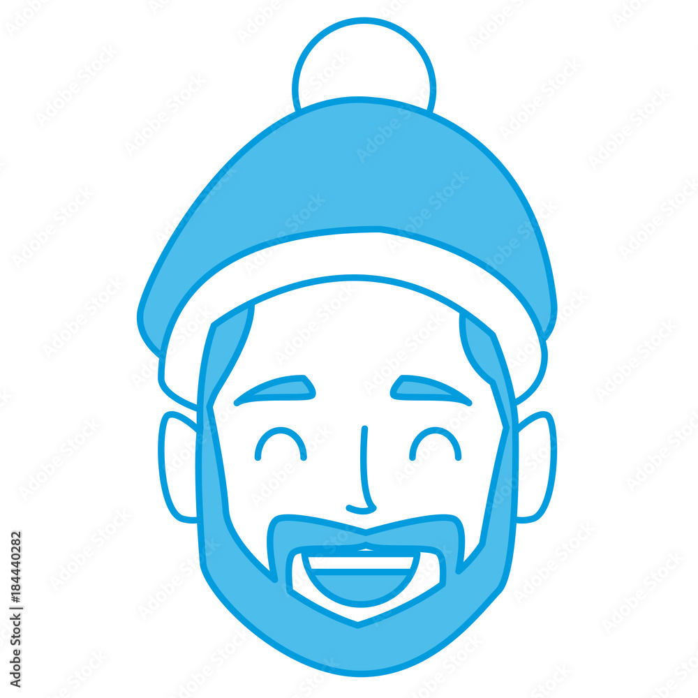 Young man with winter hat icon vector illustration graphic design Young man with winter hat icon vector illustration graphic design