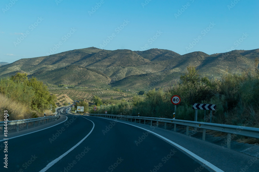 Fototapeta premium Beautiful driving way at Andalusia, Spain