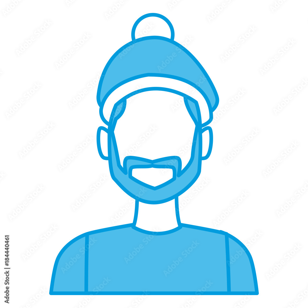 Young man with winter hat icon vector illustration graphic design Young man with winter hat icon vector illustration graphic design