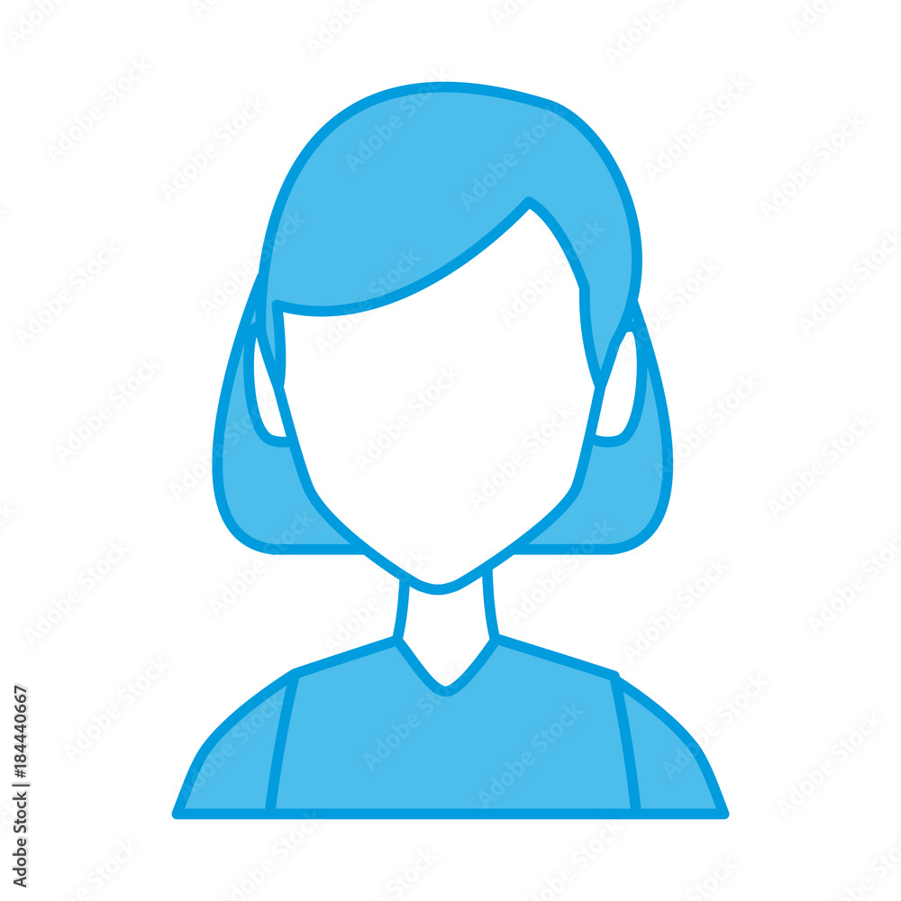 Obraz premium Young woman faceless icon vector illustration graphic design