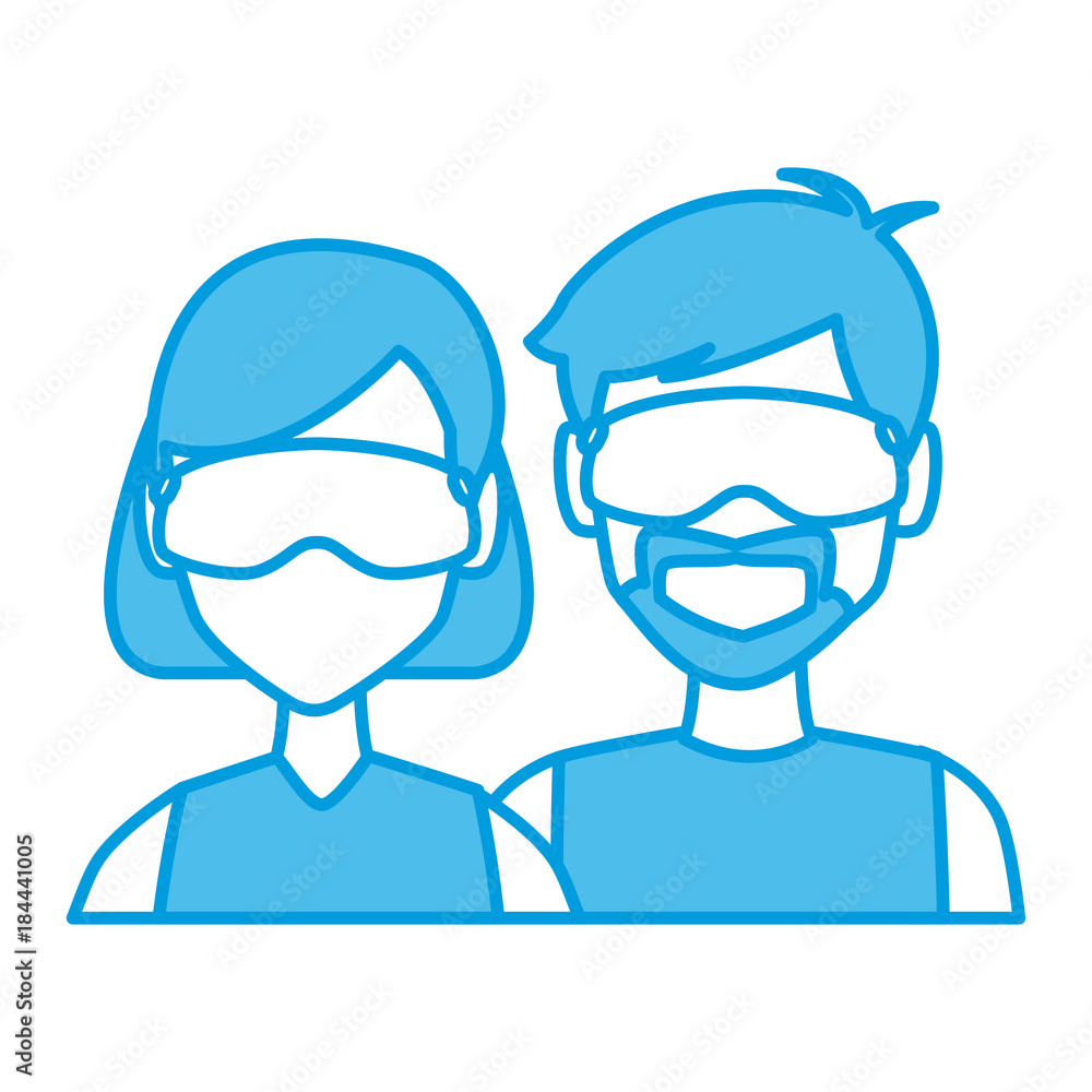 Winter couple avatar icon vector illustration graphic design Winter couple avatar icon vector illustration graphic design