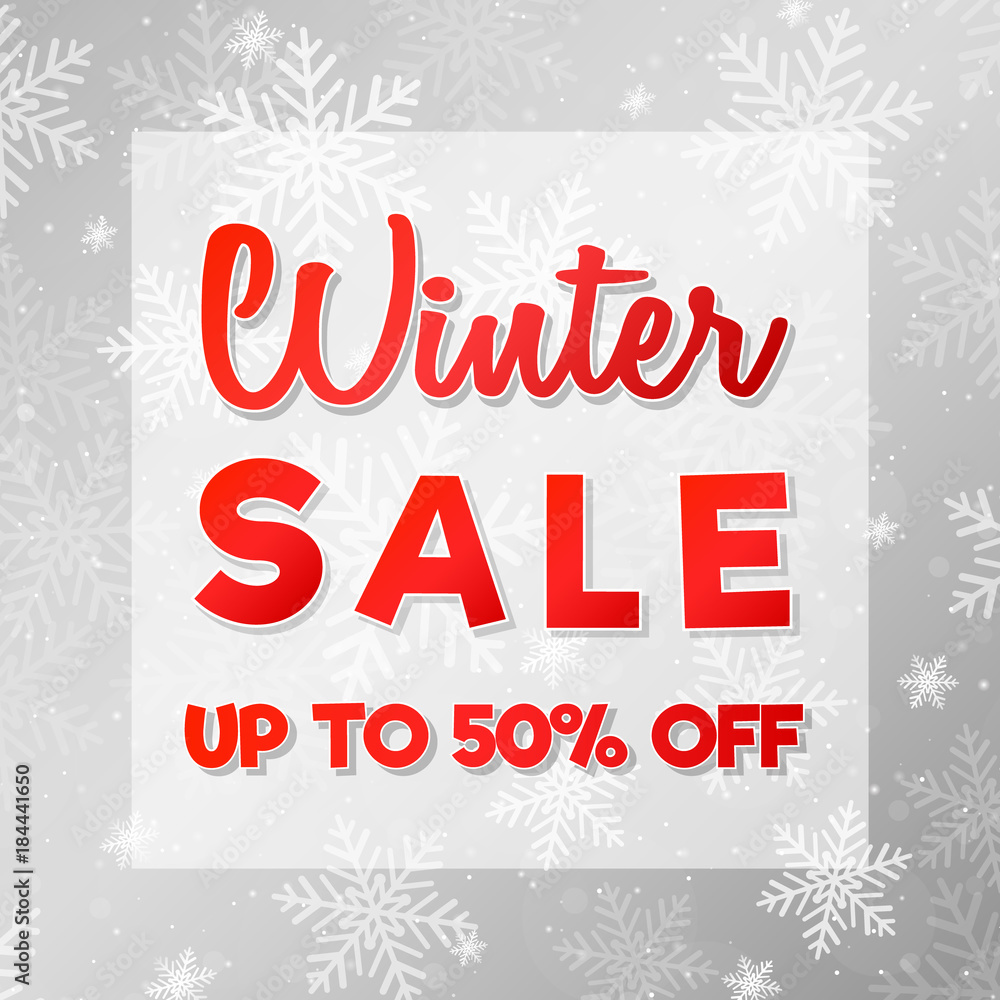 Big Winter Sale - shiny poster. Vector. Big Winter Sale - shiny poster. Vector.