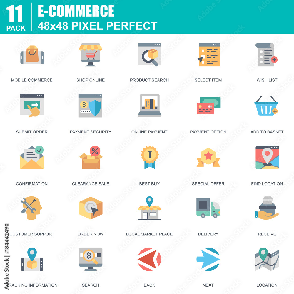 Flat online shopping and e-commerce icons set for website and mobile site and apps. Contains such Icons as Online Payment, Support. 48x48 Pixel Perfect. Editable Stroke. Vector illustration. Flat online shopping and e-commerce icons set for website and mobile site and apps. Contains such Icons as Online Payment, Support. 48x48 Pixel Perfect. Editable Stroke. Vector illustration.