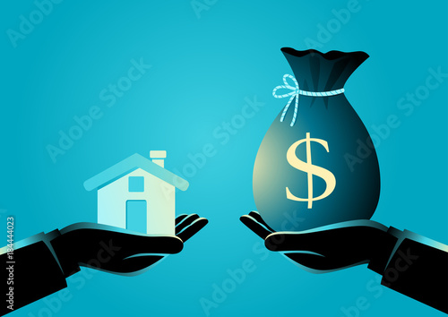 Real estate agent handover a house to a buyer