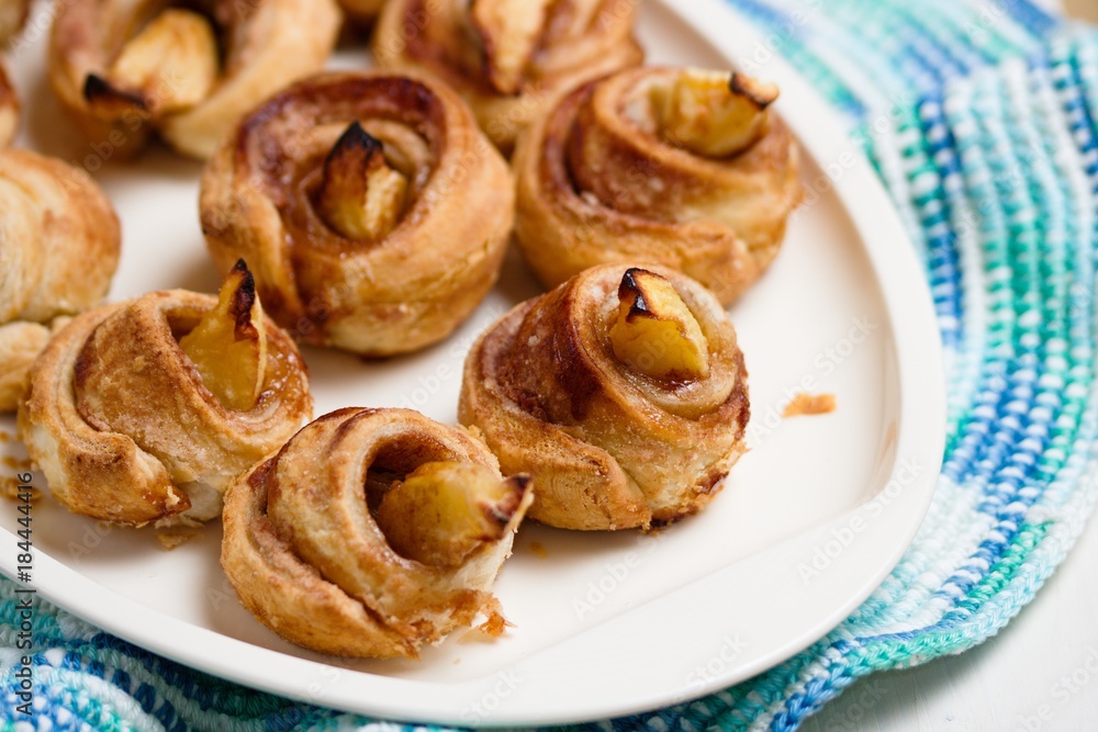 Homemade gluten free pastry in shape of wizard hats made of phyllo and apple Homemade gluten free pastry in shape of wizard hats made of phyllo and apple
