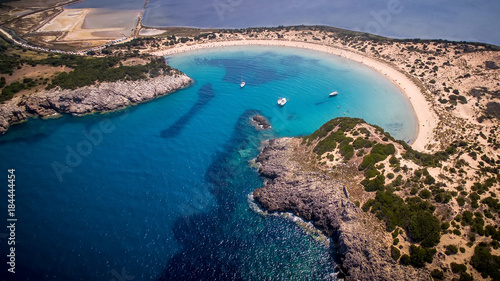  aerial view of voidokilia beach, Messinia, Greece photo