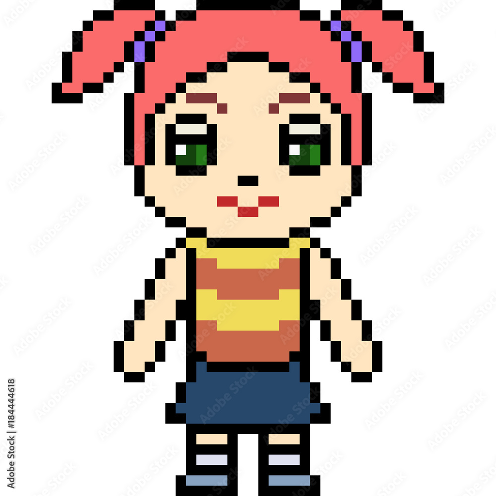 Fototapeta premium vector pixel art kid