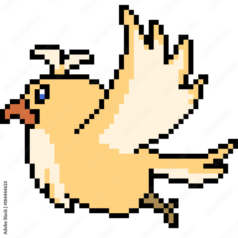 vector pixel art bird fly vector pixel art bird fly