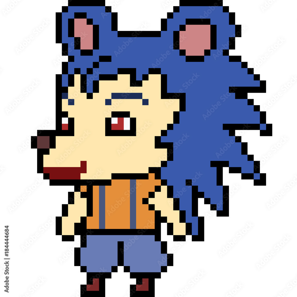 vector pixel art porcupine kid vector pixel art porcupine kid