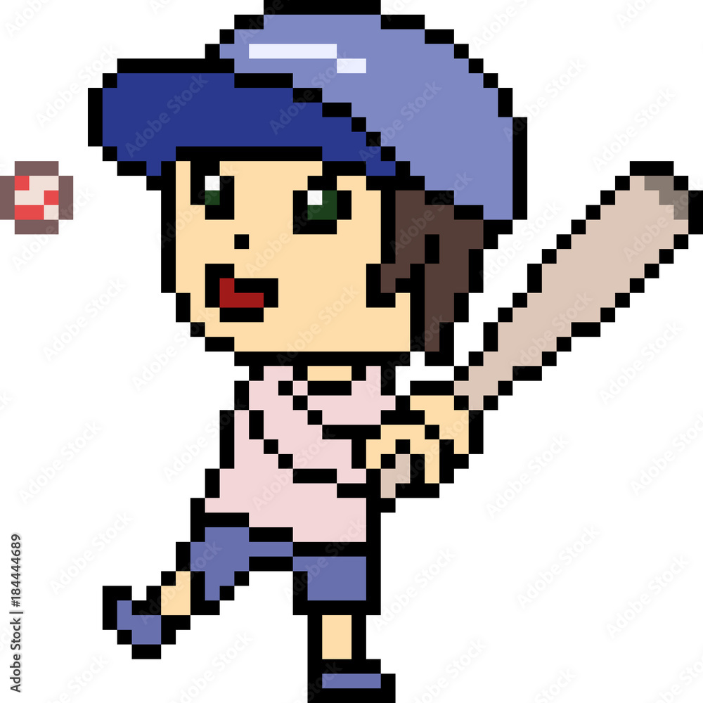 Fototapeta premium vector pixel art kid play
