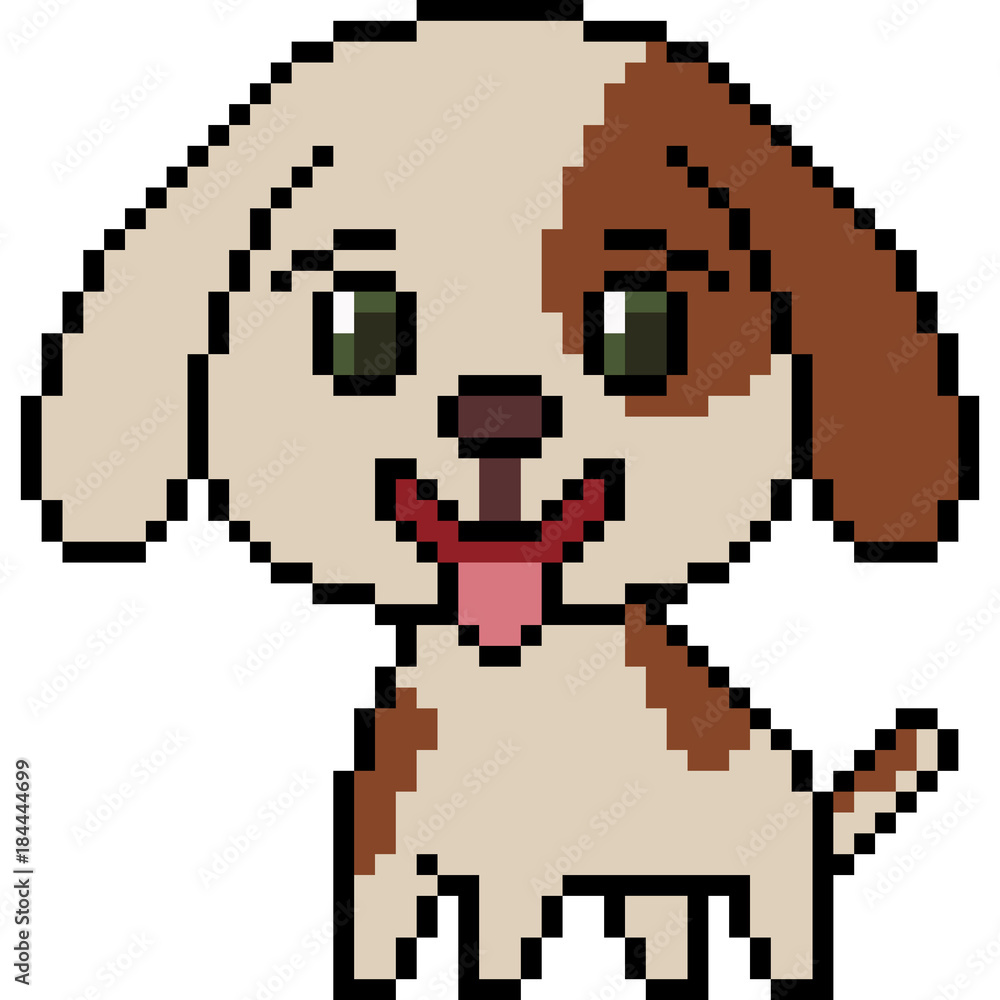 vector pixel art dog vector pixel art dog
