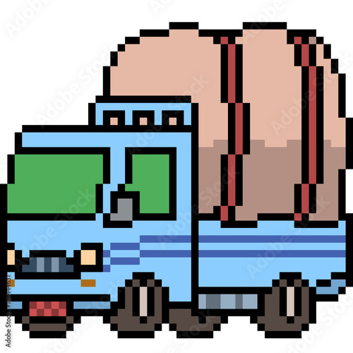 vector pixel art truck