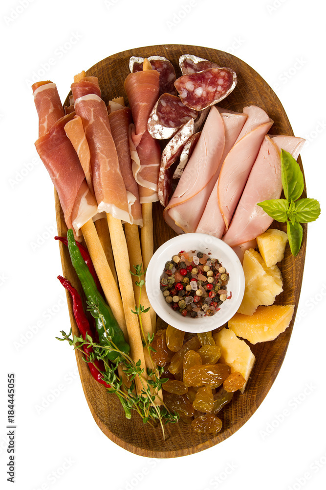 antipasti isolated on white background