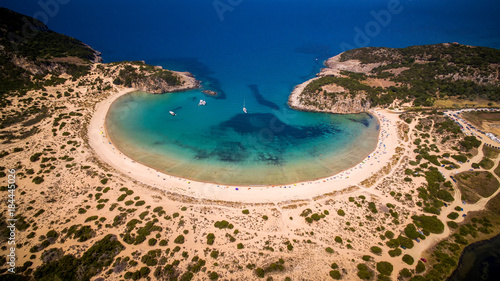  aerial view of voidokilia beach, Messinia, Greece photo