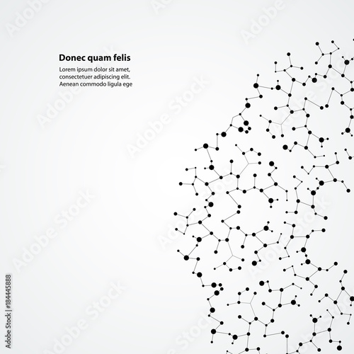 Abstract circle pattern structure. Vector connected dots and lines