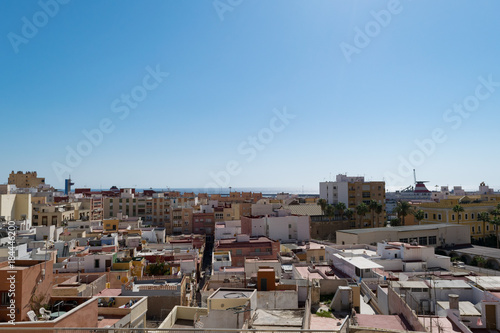 Almeria cityscape from near Alcazaba, south Spain