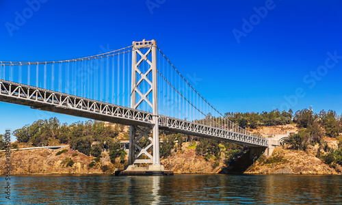 Oakland Bay Bridge in San Francisco on sunny day 
