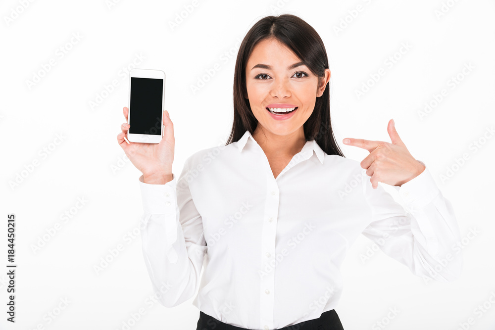 Close up portrait of a satisfied asian businesswoman Close up portrait of a satisfied asian businesswoman